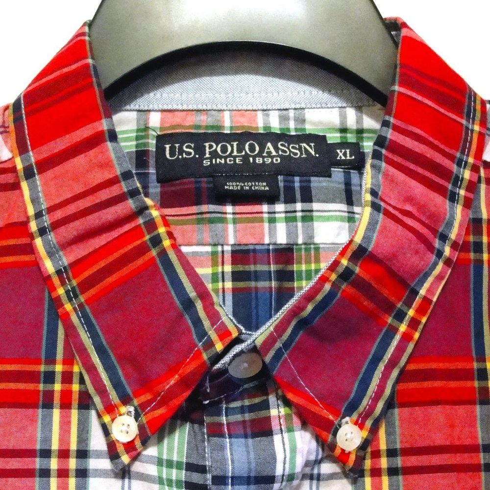 U.S. Polo Assn. Men's Red Plaid Shirt